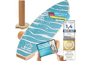 ‎BODY & MIND Balance-Board Surfbrett Surf Balance Wackelbrett für Physiotherapie Surf-Training; Trainiert Gleichgewicht & Koordination mit gratis E-BOOK