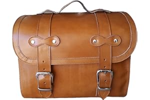 Selle del Salento Bauletto borsone borsa vera pelle col cuoio compatibile con Vespa Lambretta portapacchi valigia moto custom