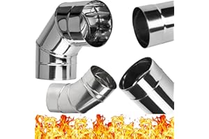BG INVEST Edelstahl Ofenkie Bogen 0-90° Verstellbar Drehbar 90 Grad Rauchrohr Ofenrohr Abgasrohr Sanierung Kaminauskleidung für Schornstein Rauchabgaser Ø 150 mm