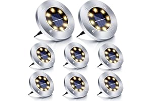 Boadw 8pcs LED Solar Floor Light jardin extérieur ip65 lampe solaire extérieure étanche [Classe énergétique a + +] [Classe énergétique a + +]