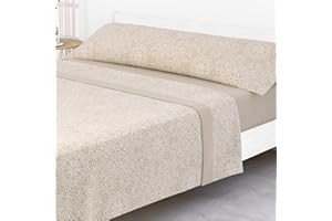 Victorio & Lucchino Juego de sábanas coralina - Modelo Beverly (Beige, 3 piezas, 150 cm)
