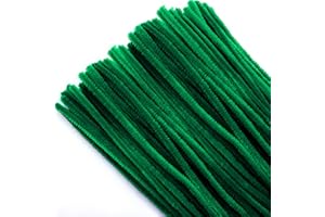 TOAOB THE ONE AND ONLY BABY TOAOB 100pcs Fil Chenille Tiges de Fils Chenille Vert Cure Pipes Cleaner Couleurs Assorties Cleaners Crafts Set 6mm x 300mm pour DIY Artisanat Décoration Fournitures Loisirs Creatifs