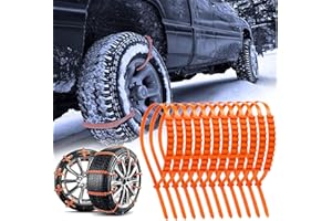 HIDRUO Reusable Anti Snow Chains of Cars, Adjustable Emergency Portable Snow Tire Chains, Snow Plastic Non-Slip Tire Zip Ties for Most Car, Sedan, SUV, Truck (20PCS)