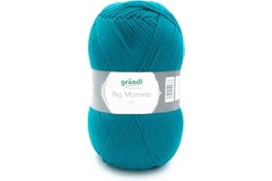 Gründl Big Mamma uni (lana per maglieria, set per uncinetto, filato per maglieria e uncinetto effetto lana, 100% poliacrilico, 400 g / 1040 m, spessore del ferro: 3,5-4,5, 1 x 400 g), Petrol