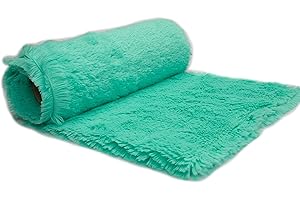 ORIENT FASHION Tejido Minky Pelo, Lanudo, Shaggy (18 mm) 50x160 cm (Menta)