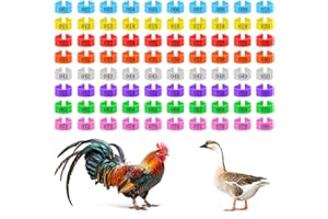 VIN BEAUTY 80 Stück Hühnerringe, Hähnchenschenkelbänder mit Zahl 16mm 8 Farben Geflügelschenkelringe Geflügel Band Taubenringe, Identifikation Beinbänder, zur Markierung von Kleinen Geflügelfüßen