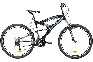 F.Lli Schiano Energy Bicicleta de suspensión Completa, Men's, Negro-Azul, 26''