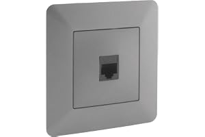 Zenitech - RJ45 CAT6 Nätverksuttag - Modern Och Kompakt Design - Kompatibel Med Inbyggda Boxar - Matt Yta - Mått 86x86mm - Ti