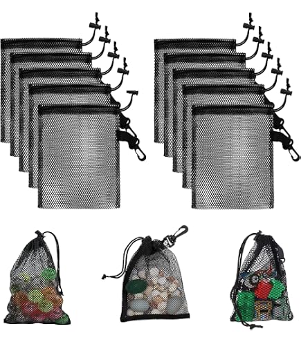 Set 6 Sacchetti A Rete In Nylon Con Cordoncino – 3 Misure (20x15, 18x25, 25x30 Cm), Per Palestra, Spiaggia E Viaggi, Bianco