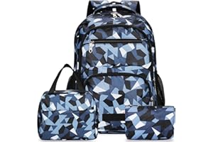 Yarmiene Schulrucksack Teenager Mädchen Set, Schulrucksack Set mit Lunchtasche und Bleistiftbeutel, Schulrucksack Jungen Schulranzen Mädchen, Schulranzen Mädchen 4+.Klasse