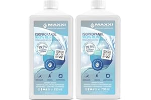‎MAXXI CLEAN Maxxi Clean | 2x 750 ml reines Isopropanol (99,9%) Reinigungsalkohol | Fettlöser & Lösungsmittel | rückstandsfrei anwendbar zur Reinigung von elekt. Bauteilen, Schallplatten, Druckköpfen und mehr