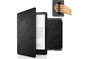 MyGadget Etui ze sztucznej skóry do Kindle Paperwhite 12. generacji [ 2024 - SA569P - 7 cali] z paskiem na rękę i funkcją automatycznego uśpienia | funkcja budzenia w kolorze czarnym