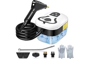 HOMBASING Steam Cleaners, 2500W 4.5BAR Portable Steam Cleaner Handheld 6 Speeds, 1.2L Steamer Cleaning Machine High Temperature Pressurized with 4 Heads for Kitchen Home Furniture Car Cleaning, New Upgraded