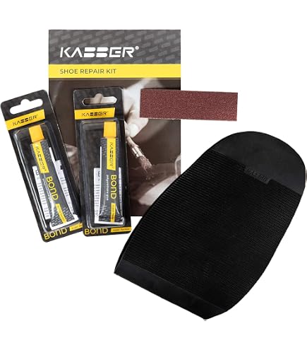 Talons Adhésifs Kabber DIY Pour Hommes - Kit Réparation Chaussures Avec Colle Et Papier De Verre