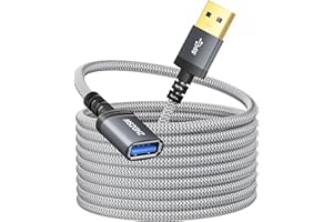 Kiuet USB3.0 Extension Cable 3M, Type A Male to Female Extension Cable Braided Compatible with USB Keyboards, Mice, Xbox, Flash Drives, Hard Drives, Printers etc