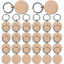 Dokeno 12 Portachiavi Rotondi In Legno Di Faggio Grezzo – Ø 4 Cm – Fai Da Te - 2