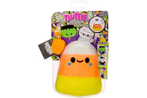 Fluffie Stuffiez Halloween Candy Corn - Petite Peluche à Collectionner - Dévoilement Surprise - Peluche ASMR Câlins - Fidget, DIY, Fourrure Amovible - pour Enfants Dès 4 Ans et Collectionneurs