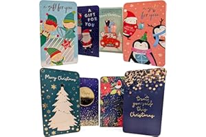 YLAB 8 Luxury Christmas Money Wallets with Envelopes – Assorted Festive Designs for Adults & Children – Ideal for Cash & Vouchers – 16 x 9cm