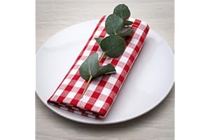 FILU Servietten 4er Pack Rot/Weiß kariert (Farbe und Design wählbar) 45 x 45 cm - Stoffserviette aus 100% Baumwolle im skandinavischen Landhausstil