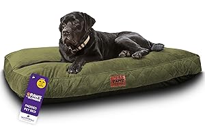 Slumberdown Luxury Padded XL Dog Bed (90 * 120 * 20cm) - Supportive, Cushioned & Washable Crate Mattress for Puppies, Dogs & Cats | Orthopedic, UK-Made, Non-Slip Base, Green