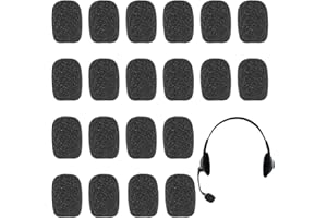 APAUSVCM 15Pcs Mini Microphone Foam Cover, Lapel Headset Microphone Windscreen Black Sponge Mic Cover for Variety of Headset Microphones