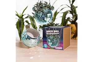 Bubblegum Stuff - Lilac Disco Ball Hanging Planter - Hanging Basket For Indoor Plants, Silver Chain, Herb Planter, Hanging Plant, Boho Decor - Hanging Plant Pots - Room Decor 6 inch