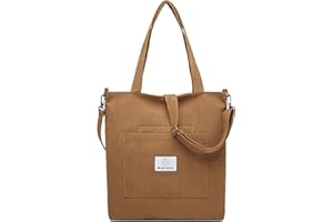 Makukke Sac fourre-tout en velours côtelé pour femme – Sac besace à bandoulière de grande capacité