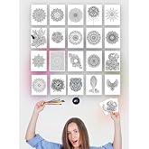 20'li Mandala Boyama Kartları, Yetişkinler İ&ccedil;in Mandala, B&uuml;y&uuml;kler İ&ccedil;in Boyama Seti, Sanatsal Hediye