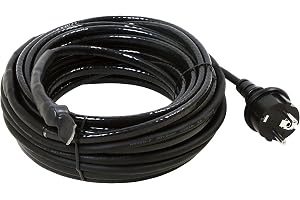 as - Schwabe EIS-Stop-Heizkabel, 8 m Frostschutz-Heizkabel inkl. Thermostat, 230V, 50/60 Hz Heizleitung mit Schutzkontaktstec