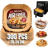 Air Fryer Paper 300 Pieces, 20-24 cm for Air Fryers 5-8L, Extra Thick and BPA-Free, Keeps Basket Clean and Prevents Fat Remai