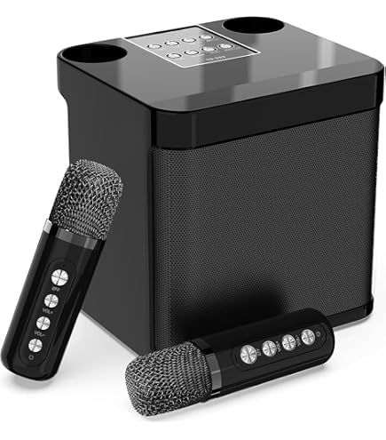 Sistema Karaoke Portatile Con 2 Microfoni Wireless - Cassa 30W, Luci LED, Ricaricabile, Per Feste