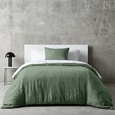 Dreamzie Duvet Cover for 90 cm Bed &ndash; 2 Piece Set (1 Cover 135 x 200 cm + 1 Pillow 80 x 80 cm) &ndash; Washed Linen Effect Cotton &ndash;