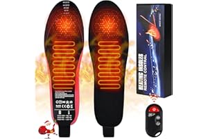 HYLQUP Beheizbare Einlegesohlen Mit Fernbedieung Kann Zugeschnitten Werden Beheizbare Sohlen mit Akku 3 Stufen Einstellbare Temperatur USB Wiederaufladbar Fußwärmer für Mann Frau Skifahren Angeln