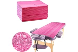 YIDUHAO Disposable Bed Sheets,Bed Cover Spa Massage Table Sheet no Noise Bed Cover Flat Sheets,Breathable Non-Woven Fabric,80x180cm,Pink 20 Count