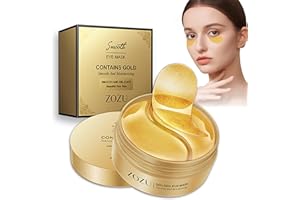 CGBOOM Under Eye Patches, Collagen Under Eye Mask, Dark Circles Under Eye Treatment, Puffy Eyes Bags Under Eyes Removal, Anti-Aging, Reduce Wrinkle, Skincare, Hydrating - 30 Pairs (24K Gold)