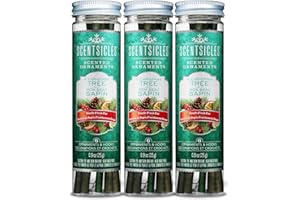 Scentsicles O Adornos perfumados para árbol de Navidad con Ganchos, 3 Botellas (18 Varillas en Total)