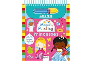 Bookoli | Princesses Magic Painting Book | Water Colouring Book for Children | Travel Toy for Toddlers | Mess Free Colouring