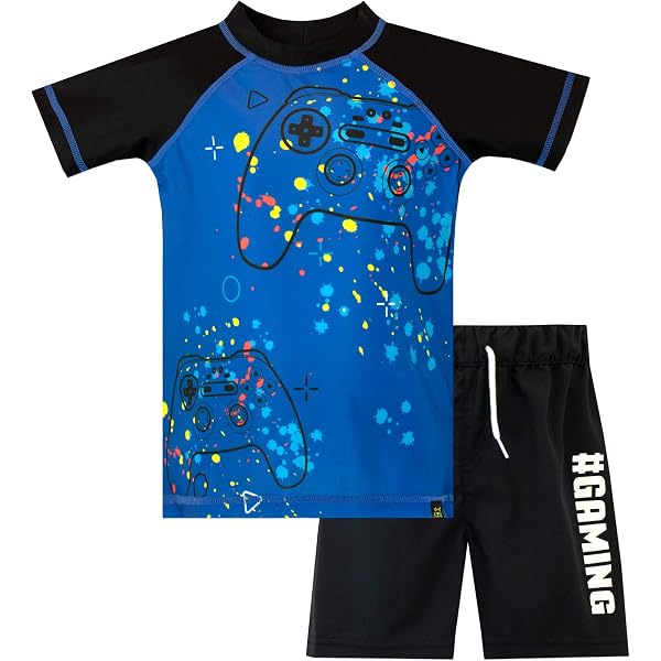 A2Z 4 Kids Maillot De Bain 2 Pièces Garçon - Top Et Shorts Séchage Rapide 2-14 Ans