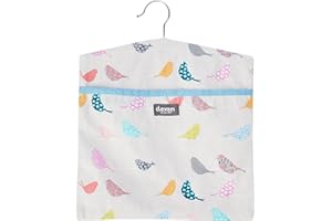 Dexam 16150263 Little Birds Peg Bag, Cotton, Stone, 1 x 30 x 33.5 cm