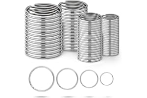 Ruesious anelli portachiavi 80Pcs, anello portachiavi resistente in 4 misure (15/20/25/30mm), per collare per cani e animali domestici fai da te (20 pezzi ciascuno)