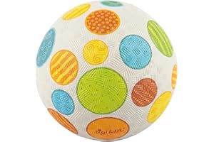 sigikid 43090 Mini-Kautschuk Ball Patchwork, grau, bunt, griffig, ab 1 Jahr, Naturkautschuk