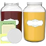 SMIJOS 2 x 4l Fermentation Glas perfektes Kombucha Pilz und Wasserkefir Set l Einmachgläser mit Deckel groß super als Kimchi 