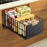 Pull Out Kitchen Drawers, Telescopic Drawer Workshop Organizer with Drawer Runners and Wooden Handle, Metal Pull Out Drawer f