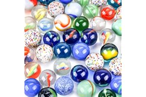 Azonee 100-Piece Glass Marbles Set, 16mm Cat Eye Marbles for Games, Crafting, Collecting, Home Decor, Chinese Checkers, Easter Gifts, and Vase Fillers