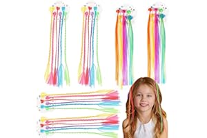 HCYANGZHANG haarsträhnen kinder 36 Stück Bunte Haarverlängerungen, Haarspangen bunte haarsträhnen kinder Bunte Haarspange Regenbogen gerade Haar, Party Highlights Haarzubehör