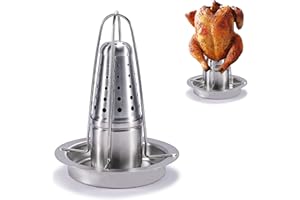 AMOZO Teglia per pollo – Il nuovo supporto per pollo in acciaio inox – Barattolo per birra – Teglia per pollame con contenitore per aromi (1)