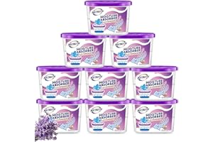NATRUTH Moisture Absorbers,500ml(9 Packs) Portable Closet Dehumidifier, Odor Eliminator Absorber Bucket, Unscented Humidity Absorber,Cleaner Air Dehumidifier for Closet