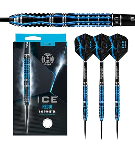 Harrows Ice Recut 90% Tungsten Steel Tip Darts Set | Erhältlich in