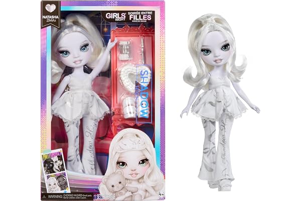 RAINBOW HIGH Shadow High Girl's Night - Natasha Zima - Poupée Mannequin en camaïeu de Gris, 28 cm, Cheveux Blancs et Tenue argentée avec Accessoires et Peigne - Collectionneurs et Enfants dès 4 Ans