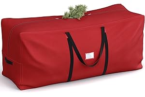 ‎SONGMICS SONGMICS torba do przechowywania choinki, torba transportowa, na choinki do 210 cm, wykonana z tkaniny Oxford 600D, wytrzymała, lekka, wodoodporna, z uchwytami, czerwona RXS003R03